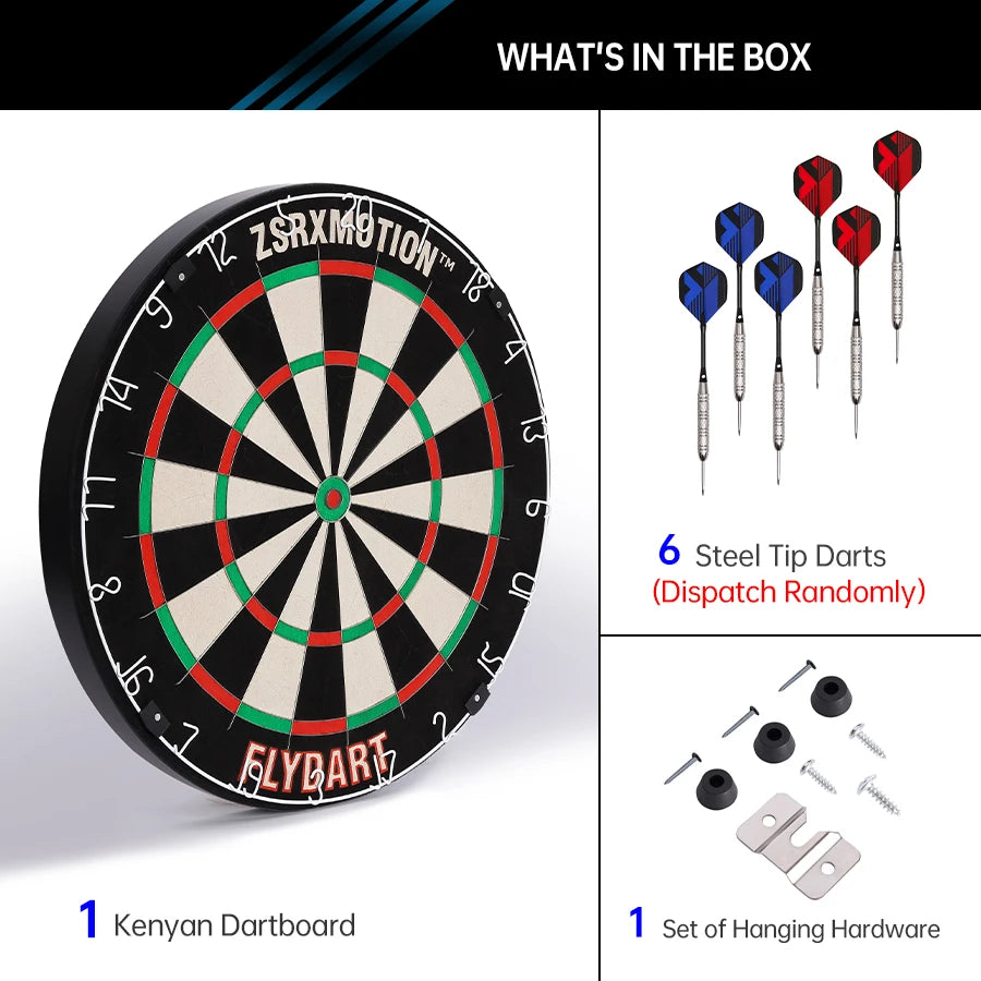 Professional Kenya Sisal Dart Board 18 Inch with Steel Tip Darts Outdoor Blade Net