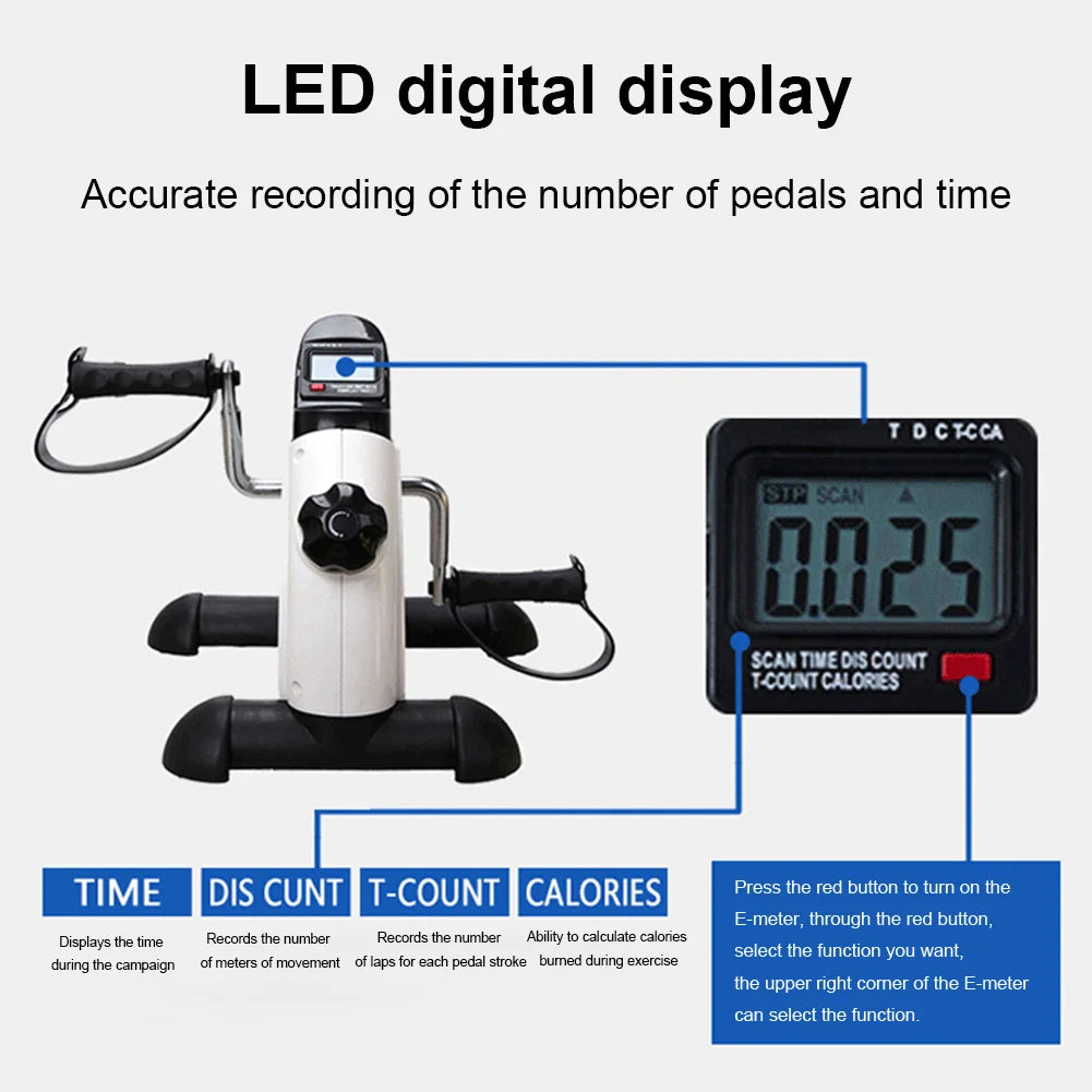 Mini Exercise Bike Arm and Leg Trainer Adjustable  Exercise Machine LCD Display Portable Pedal Trainer for Home Office