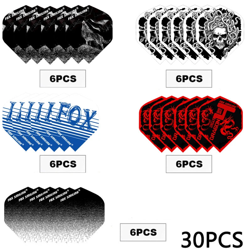 Fox Smiling Dart Flights Set Multiple Styles Colorful PET Darts Flights
