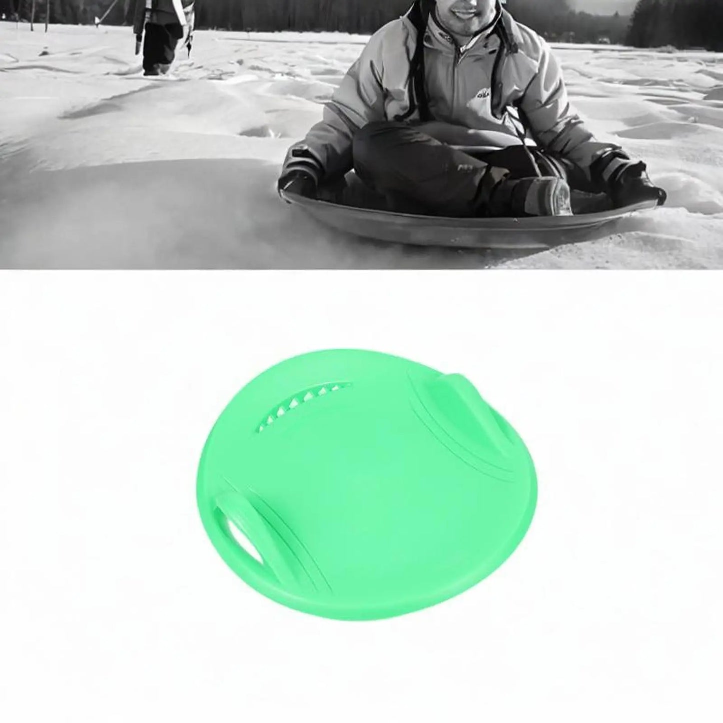 Round Snow Sled Toboggan Grass Sliding Sled Skiing Board Snow Luge Sledge for Boys Girls Kids
