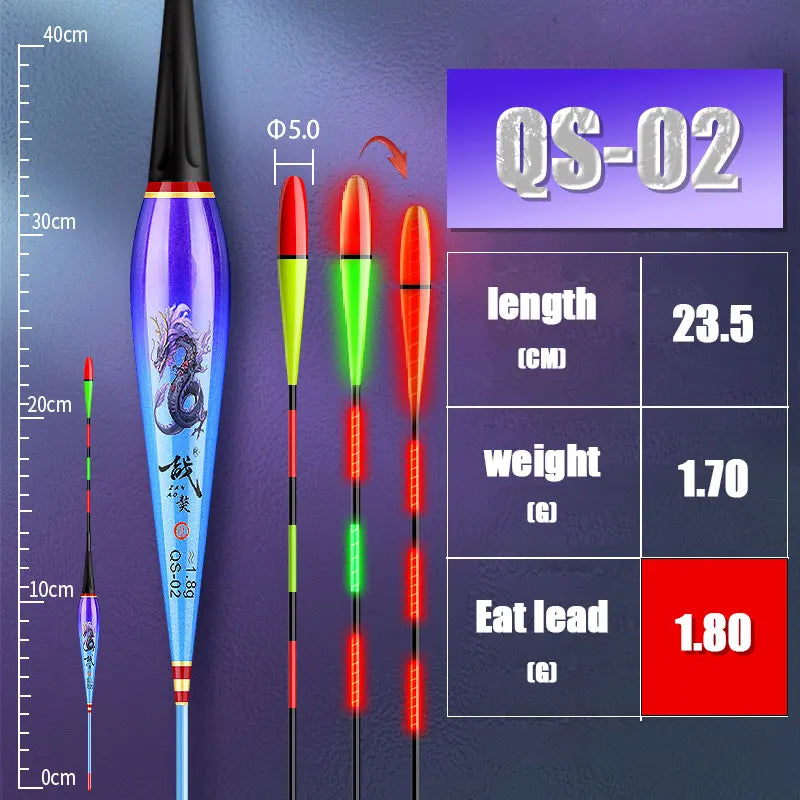 Night Fishing Float Electronic Gravity Induction Color Change LED 2 Bullet Bullet Eye-Catching