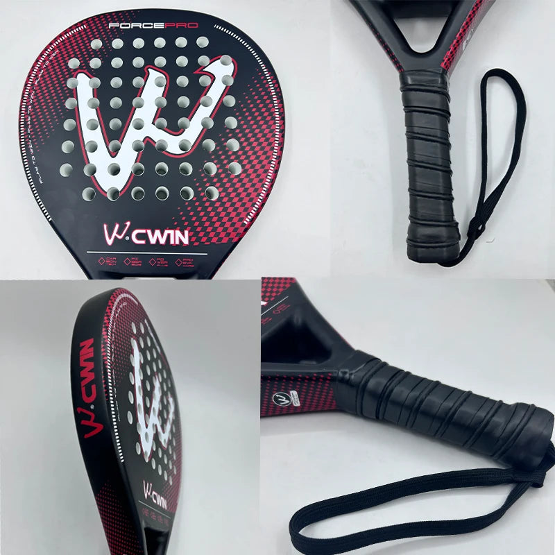 Cwin Paddle Racket Carbon Fiber Soft EVA Face for Adult Prefessional Training Tennis Paddle