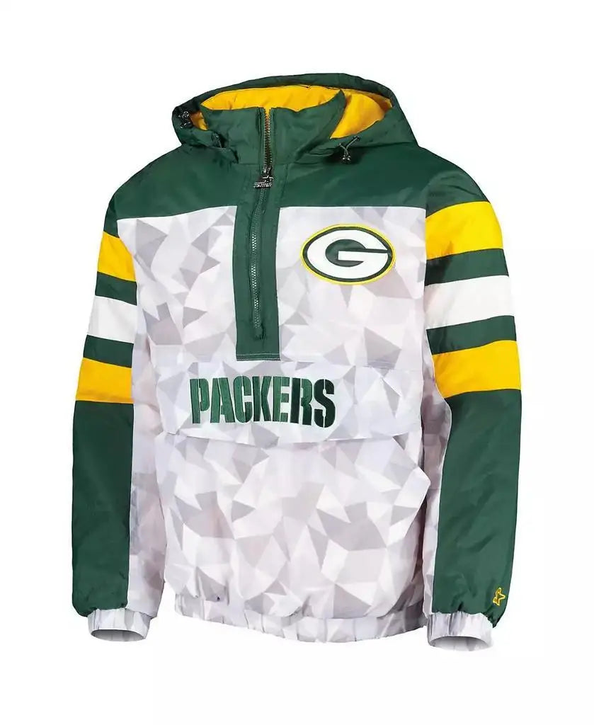 Men's Green Bay Packers Hooded Running Jacket Half-Zip
