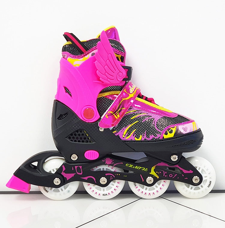 Adult the Skating Shoes Student Flash Adjustable Roller Skates  Foam Wheel Men and Women