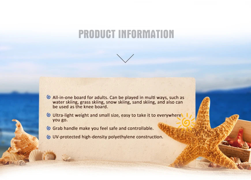 New Outdoor Thickness Kids Adults Plastic Snow Skis