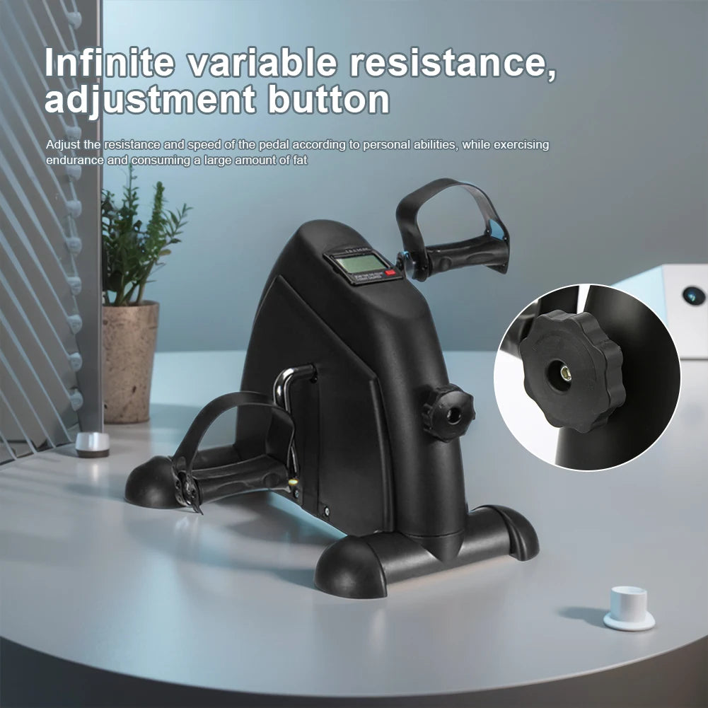 Mini Exercise Bike Arm and Leg Trainer Adjustable  Exercise Machine LCD Display Portable Pedal Trainer for Home Office