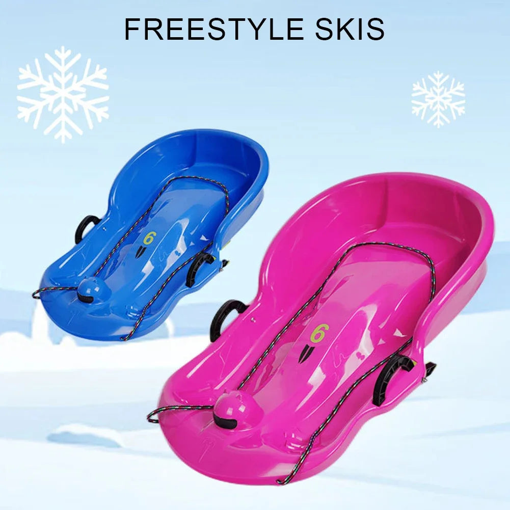 Plastic Snow Sled Toboggan  2Handles Kid  for Winter Sport