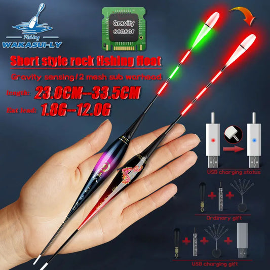 Night Fishing Float Electronic Gravity Induction Color Change LED 2 Bullet Bullet Eye-Catching