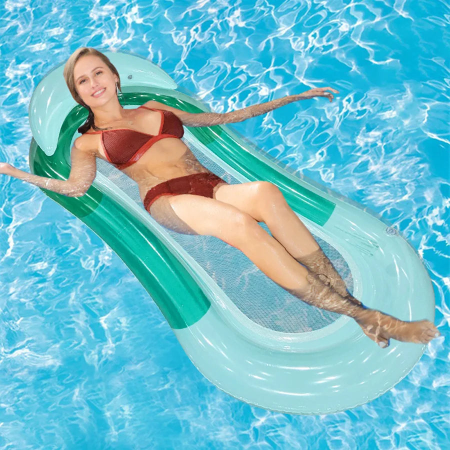 1pc Gradient Inflatable Water Floating Bed Portable  for Beach Swimming Pool Party