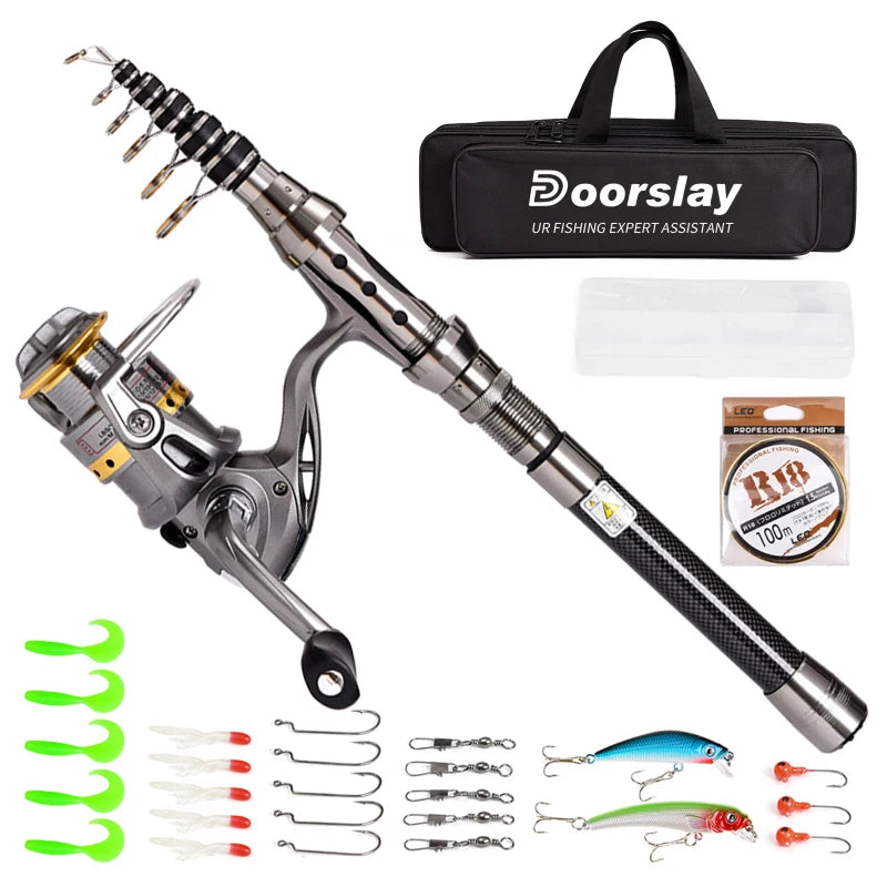 Telescopic Fishing Rod and Reel Combo Full Kit
