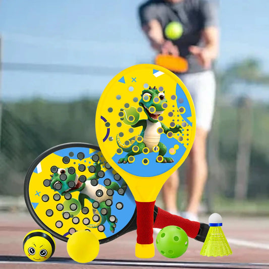 2Pcs Kids Padel Rackets Paddles Set Stylish Sweat Absorbing Gripping Paddle Tennis  for Beginners Kids Sports