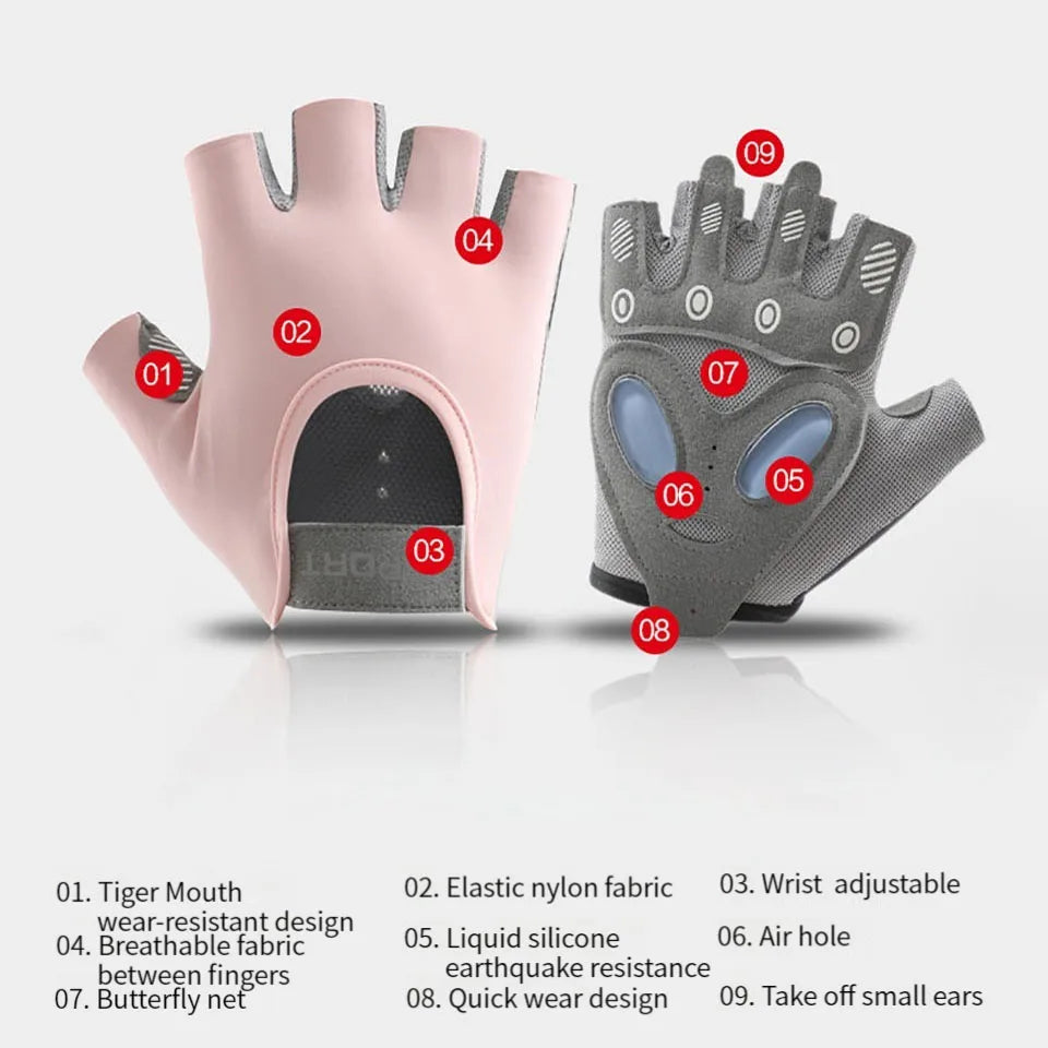 1 Pair Gym Body Building Training Fitness Gloves Sports Weight Lifting Exercise Slip-Resistant Gloves for Yoga Gloves