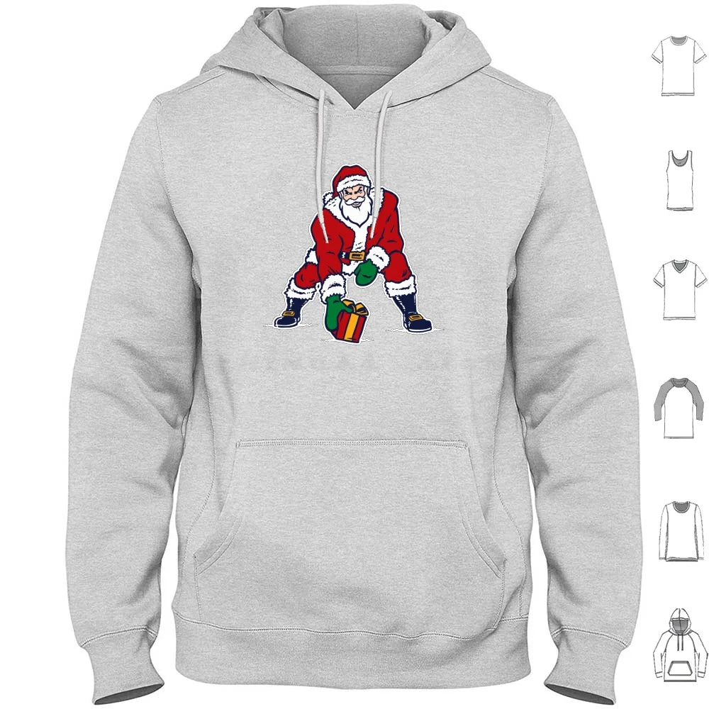 Old School Patriots Santa Logo Hoodies Long Sleeve Santa Santa Claus Christmas Football