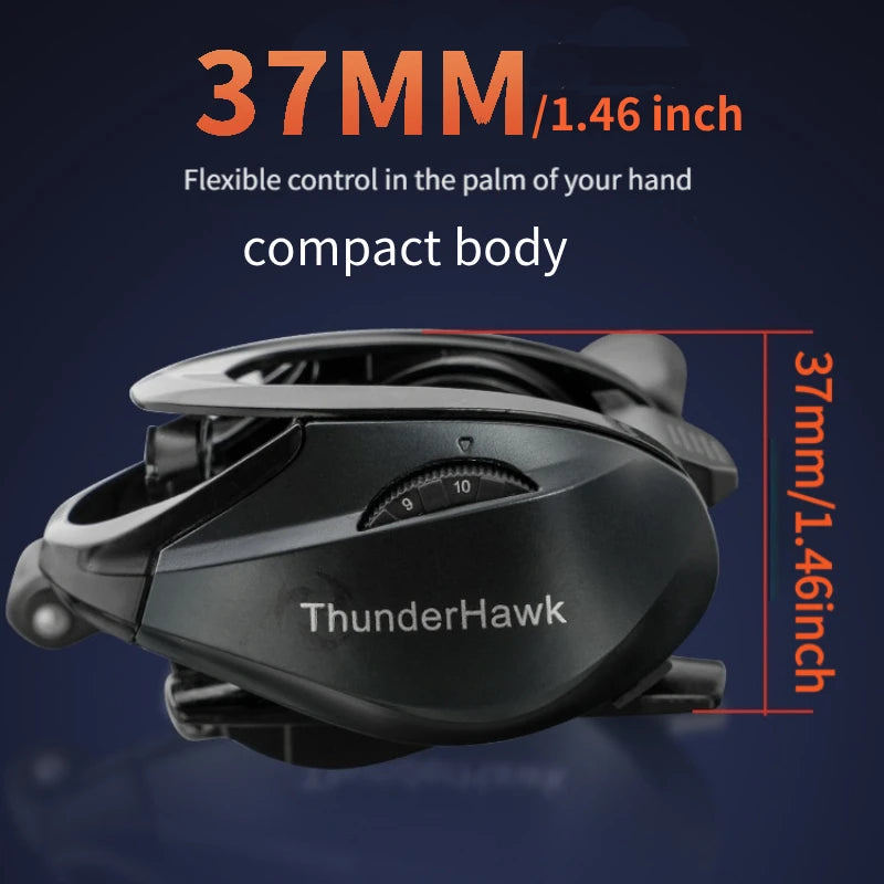 ThunderHawk Baitcasting Reel 7.0:1 Gear Ratio 4.5kg Max Drag Saltwater