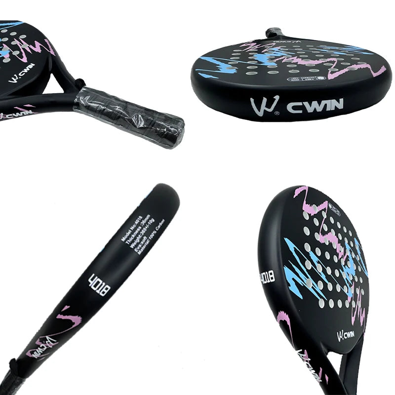 Camewin Paddle Racket Adult Prefessional Carbon Fiber Soft EVA Face Tennis Paddle