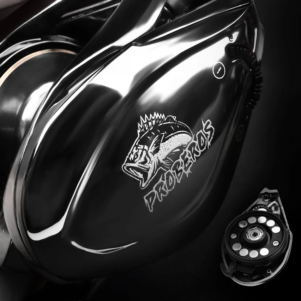 Baitcasting Reel 7.2:1 Gear Ratio 5+1BB Bearings Drag Alarm Long Cast Anti-Tangle