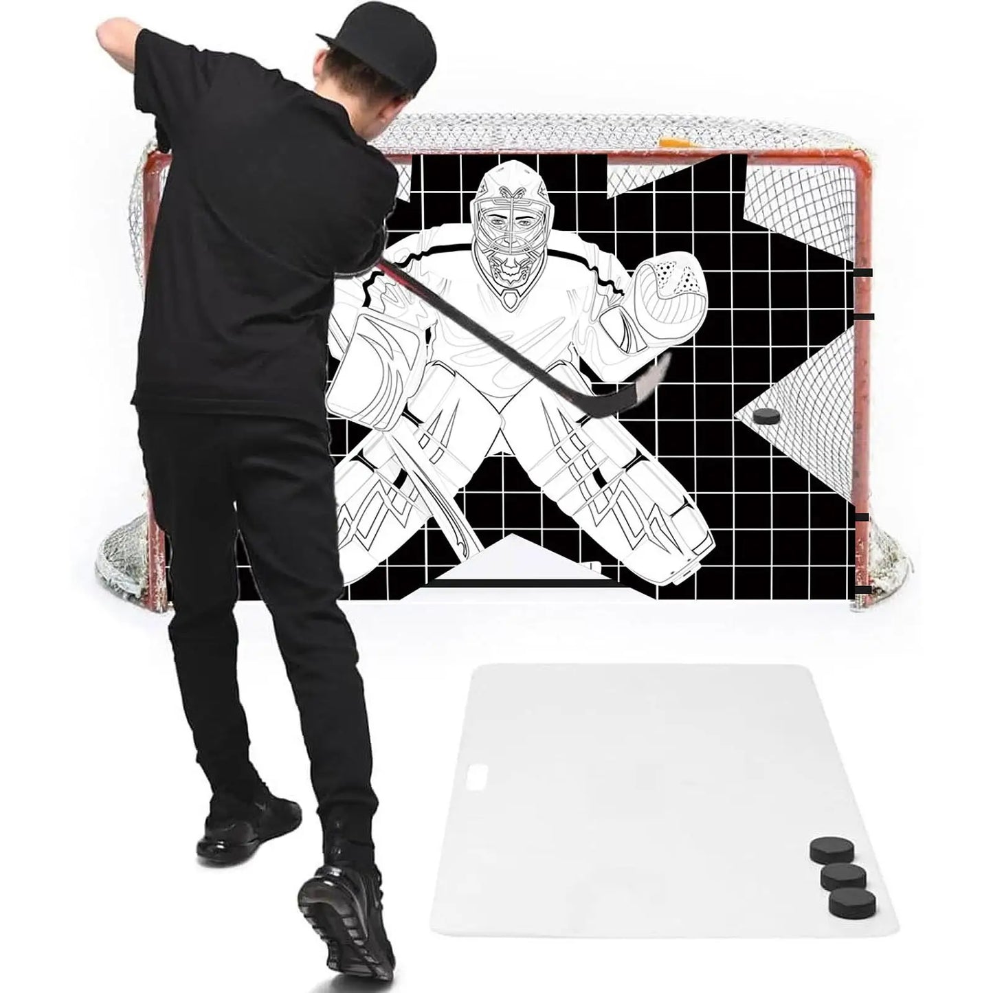 Hockey Goal Improve Skills Foldable Lightweight Waterproof Protable Hockey Net
