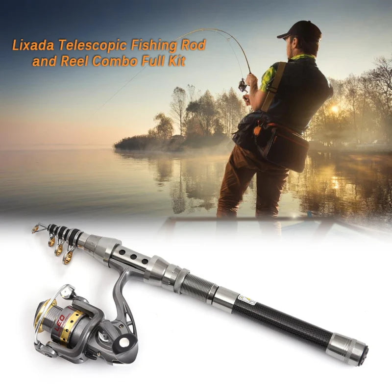 Telescopic Fishing Rod and Reel Combo Full Kit