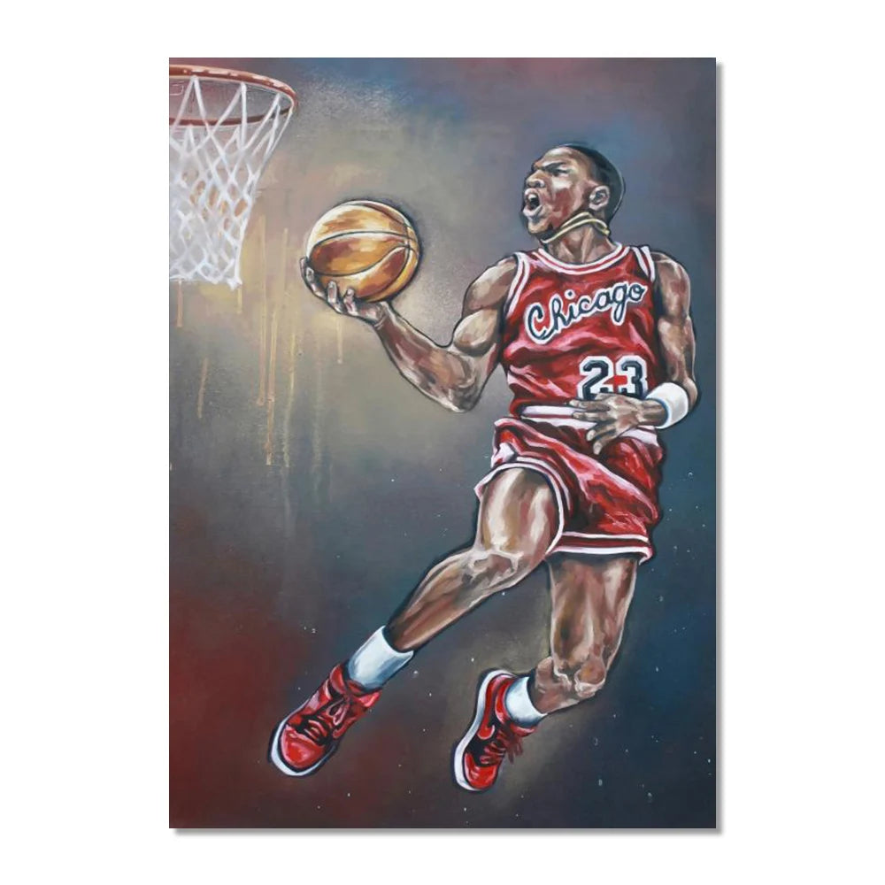 World Basketball Celebrities Wall Art Poster Dunk Mural Modern Home Decor Canvas