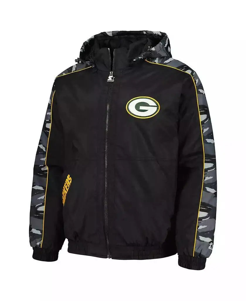 Men's Green Bay Packers Full-Zip Hoodie Gridiron Performance Jacket Officially Licensed NFL Sportswear Team Colors