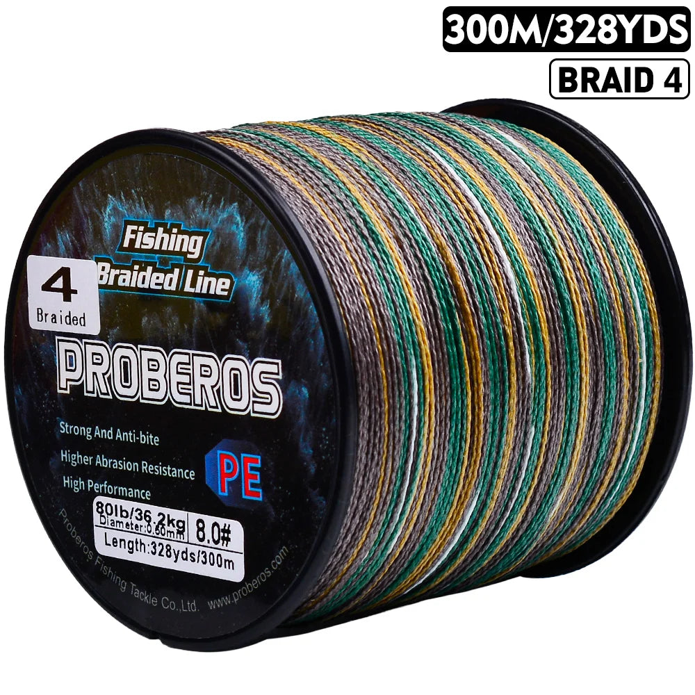 PROBEROS 300M 4 Strands Braided Multifilament Fishing Line