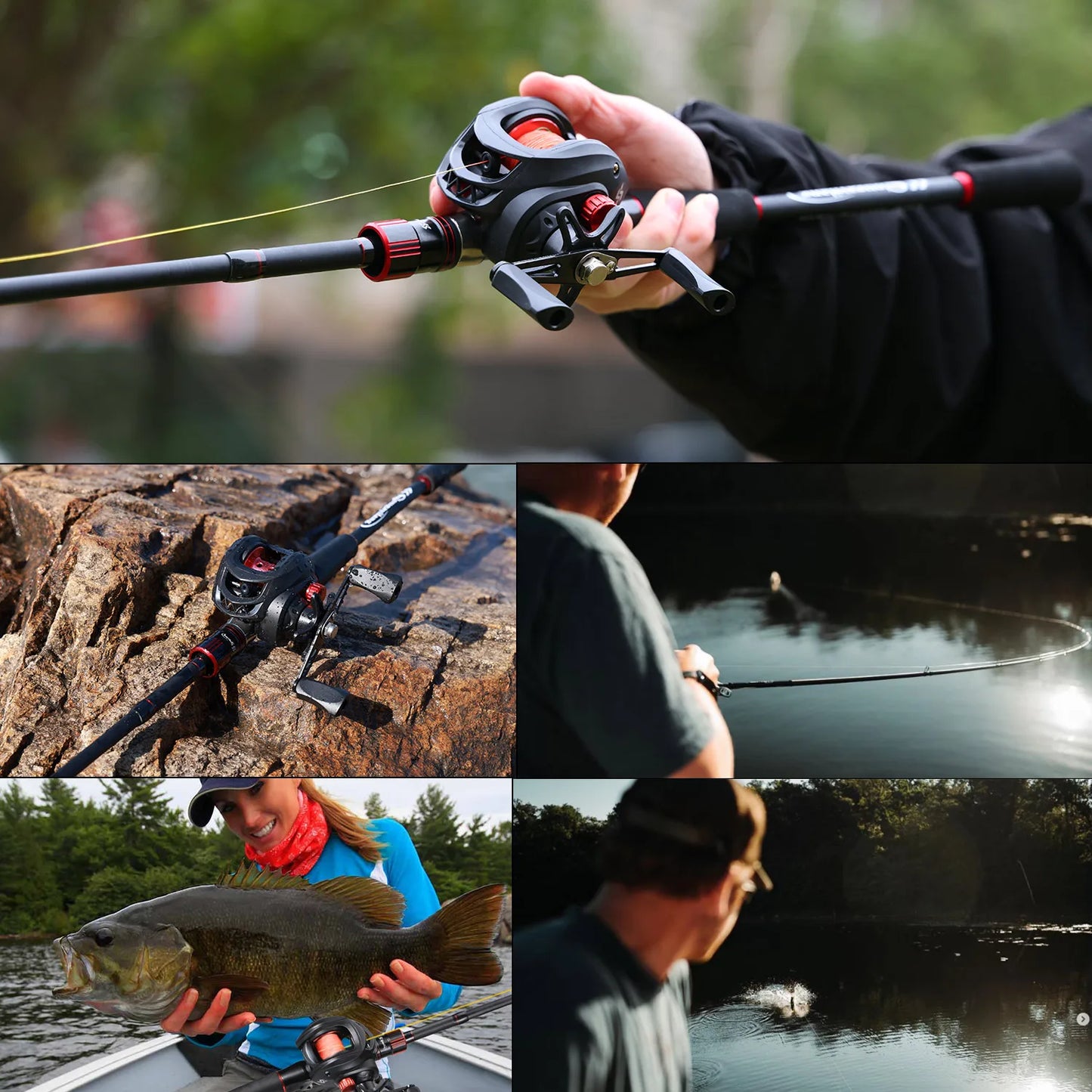 Sougayilang Fishing Rod Reel Combo 1.8~2.1m Carbon Fiber Casting Rod