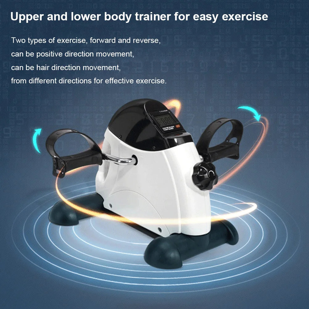 Mini Exercise Bike Arm and Leg Trainer Adjustable  Exercise Machine LCD Display Portable Pedal Trainer for Home Office