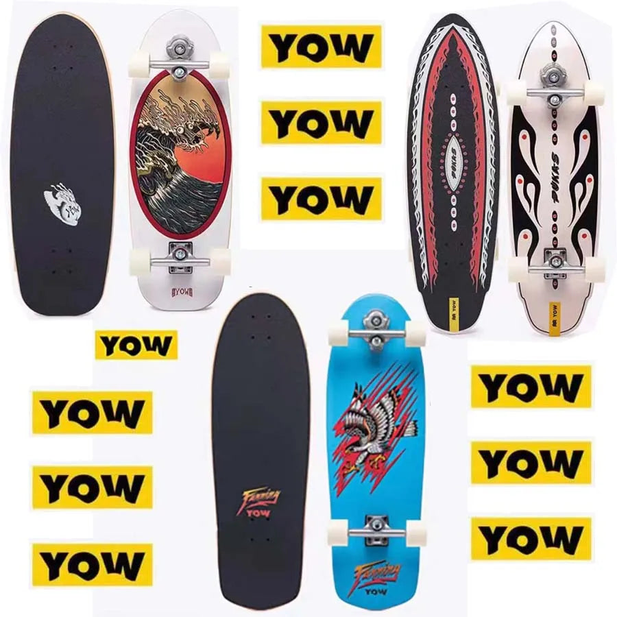 YOW land surf skateboard longboards whole kits good quality spring system branded with trucks wheels