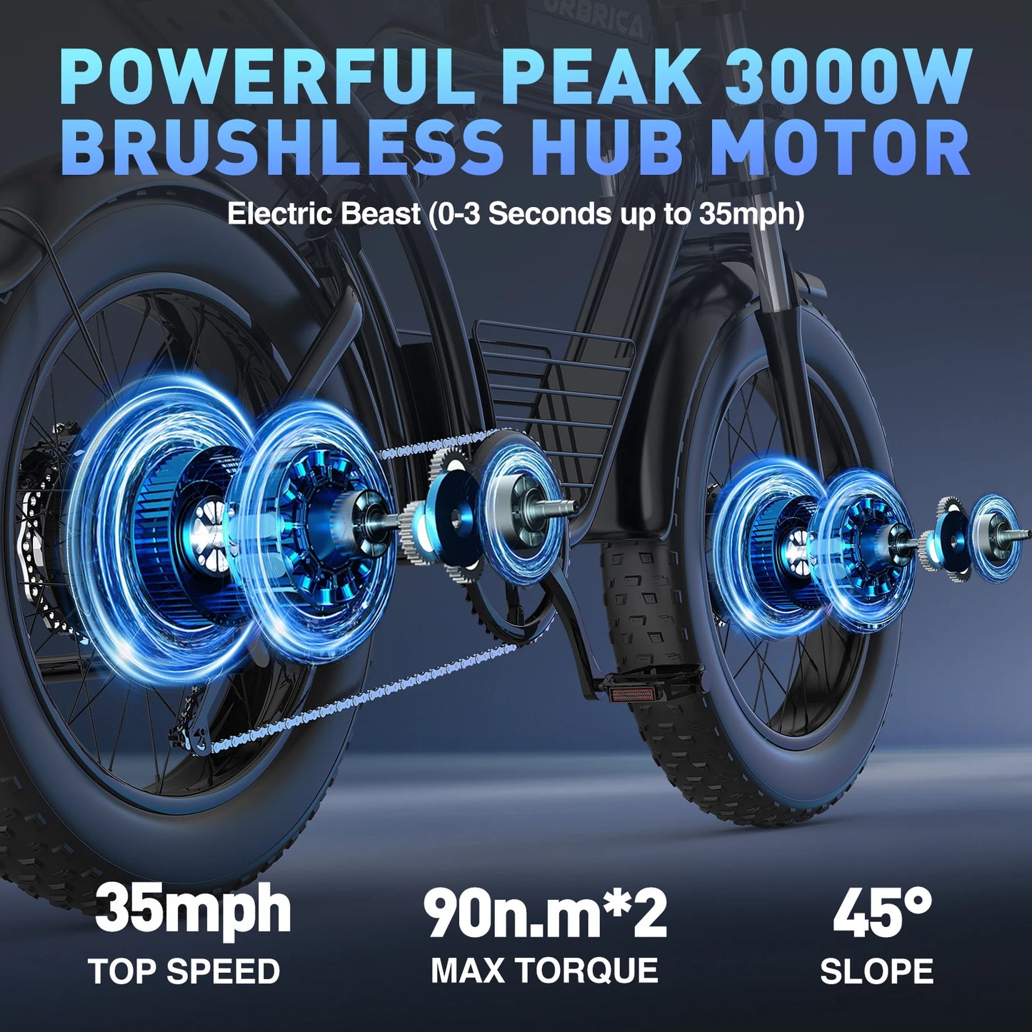 Electric Bike for Adults 3000W 1500W 32MPH 48V 23AH Max 75Miles Electric Motorcycle