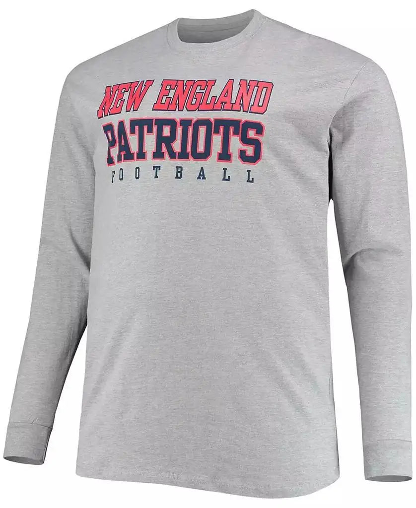 Men's Heathered Gray Long Sleeve Running T-Shirt New England Patriots Fitness Sportswear