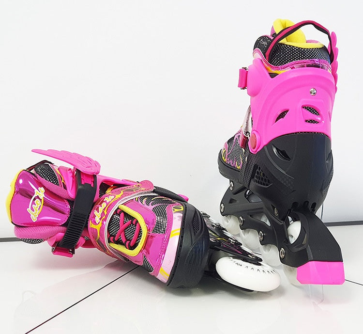 Adult the Skating Shoes Student Flash Adjustable Roller Skates  Foam Wheel Men and Women