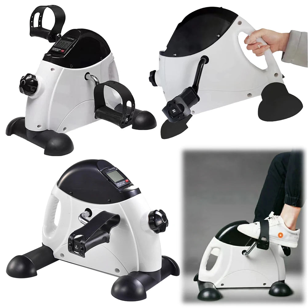 Mini Exercise Bike Arm and Leg Trainer Adjustable  Exercise Machine LCD Display Portable Pedal Trainer for Home Office