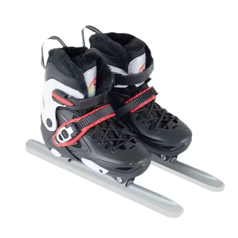 Children's Hardshell Skates, Plus Warm Fleece Speed Skates Shoes, Adult Skates, Real Skates,