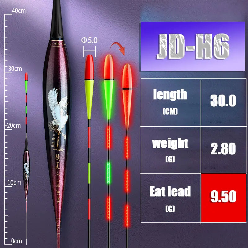 Night Fishing Float Electronic Gravity Induction Color Change LED 2 Bullet Bullet Eye-Catching