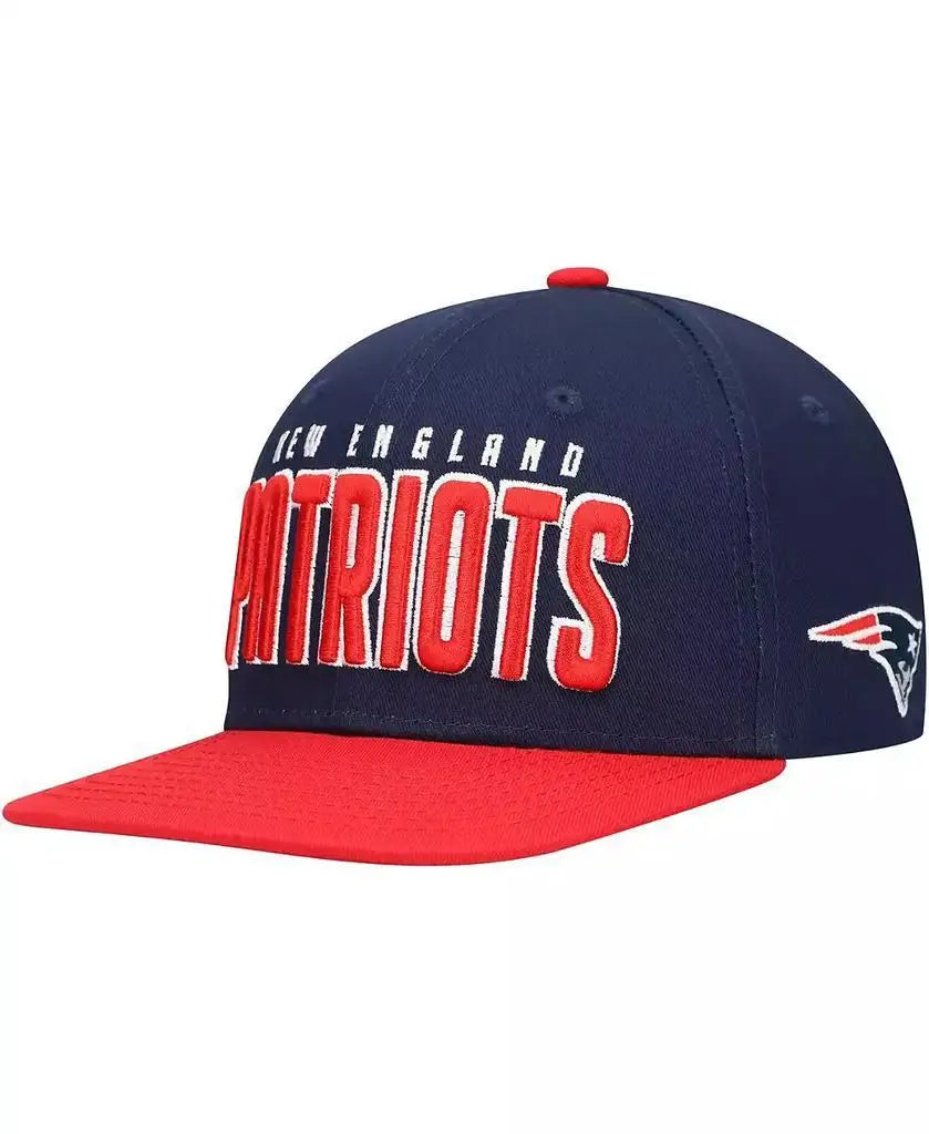 New England Patriots Youth Snapback Hat Navy/Red Lock Design Sports Cap Outerstuff Accessory