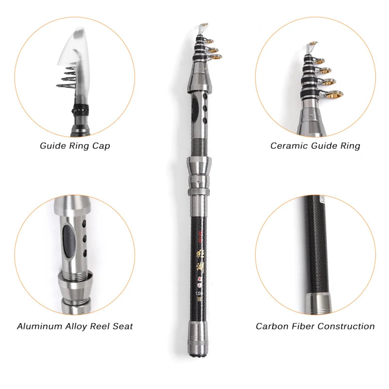 Telescopic Fishing Rod and Reel Combo Full Kit