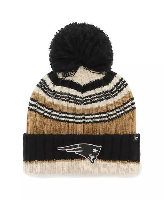 '47 Brand | Women's Natural New England Patriots Barista Cuffed Knit Hat with Pom