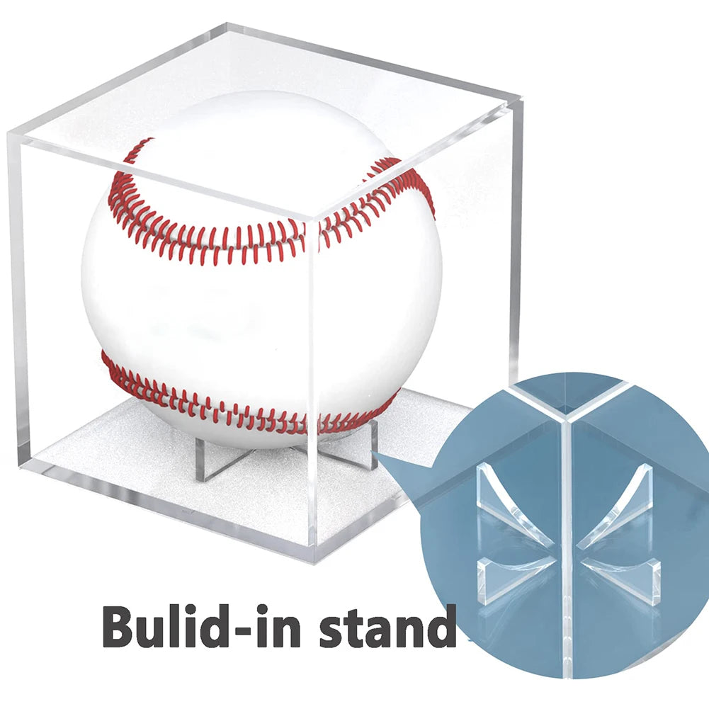 Clear Baseball Box Display Acrylic Transparent Baseball Organizer Case