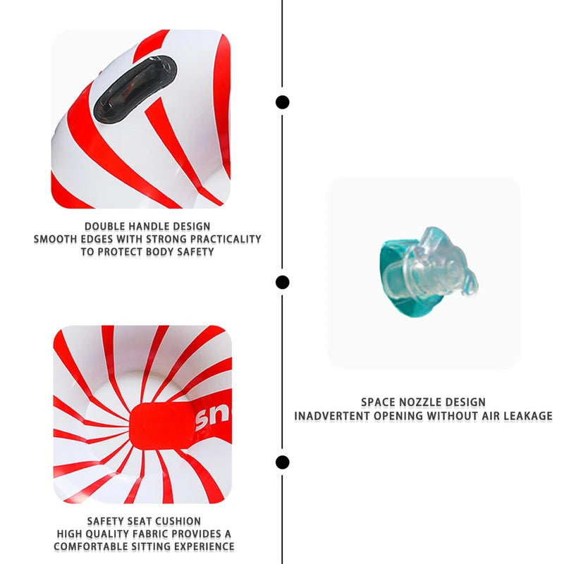 Snow Tube, Leakproof Thickened Wear-Resistant Heavy Duty Hard Bottom Sleds Snow with Handles