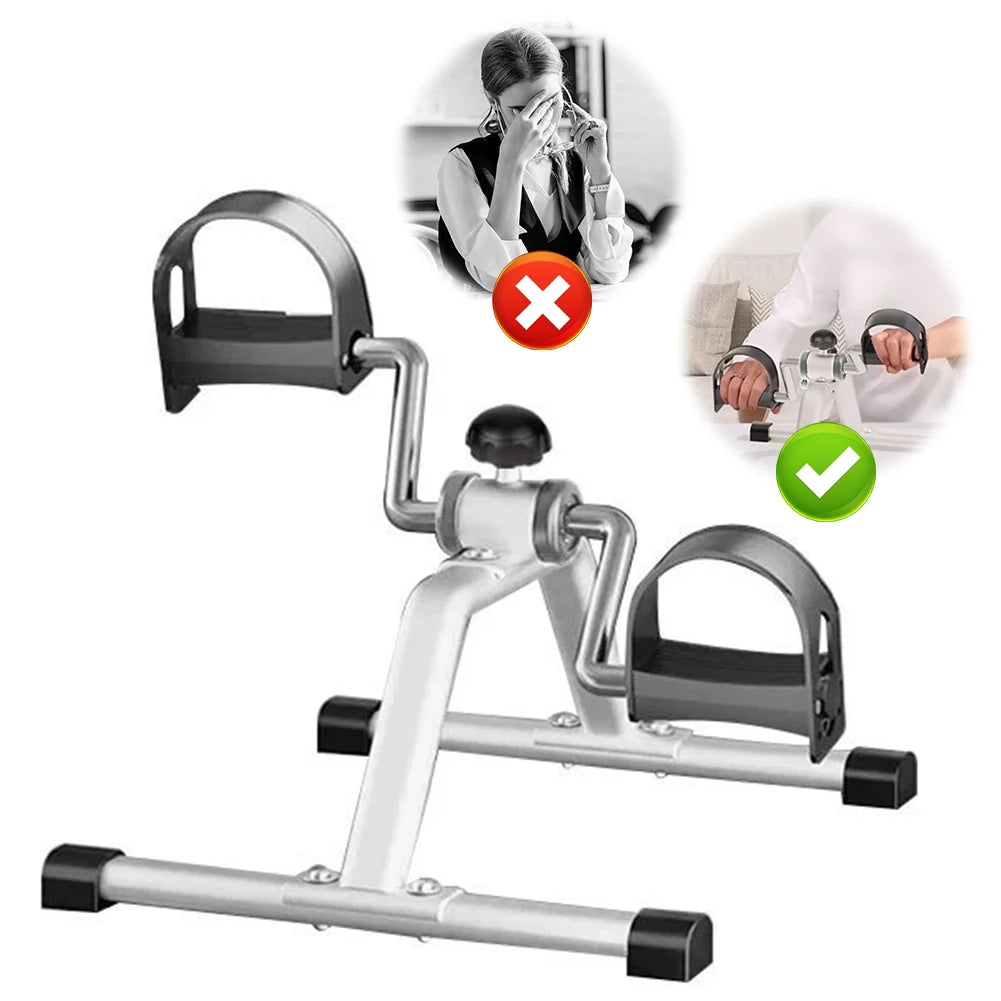 Folding Portable Foot Pedal Exerciser with Adjustable Resistance Stationary Exercise Bike for Indoor Physical Therapy