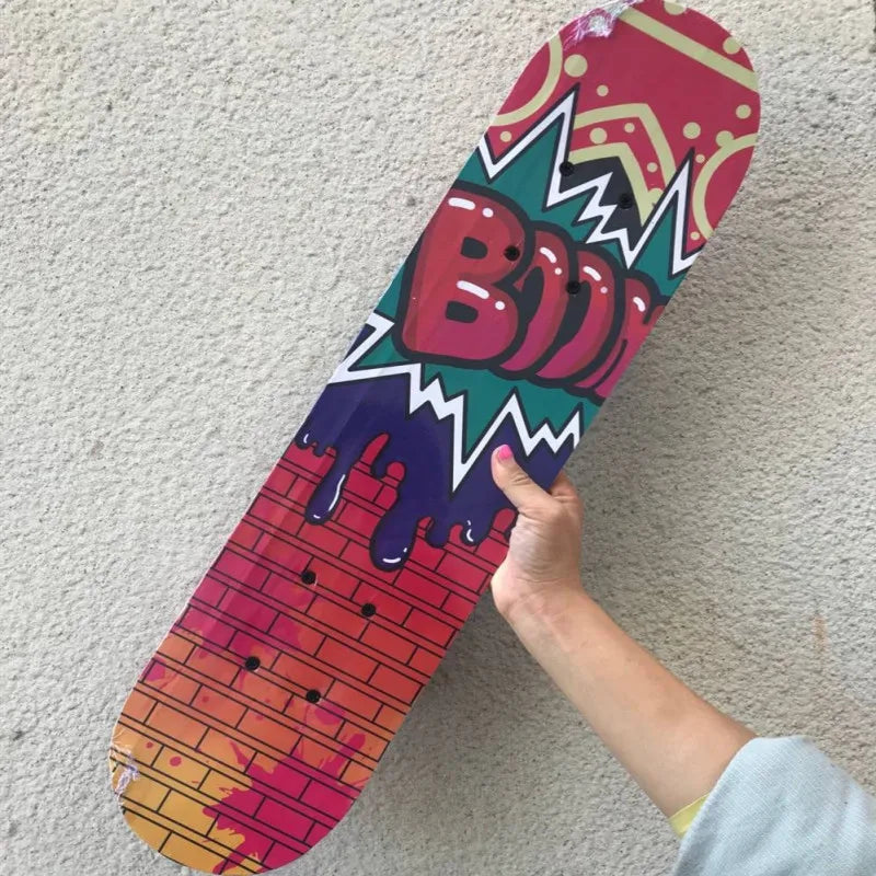 60CM Kids Skateboarding Cartoon Skateboard Dinosaur Spider Longboard Marple Double Rocker