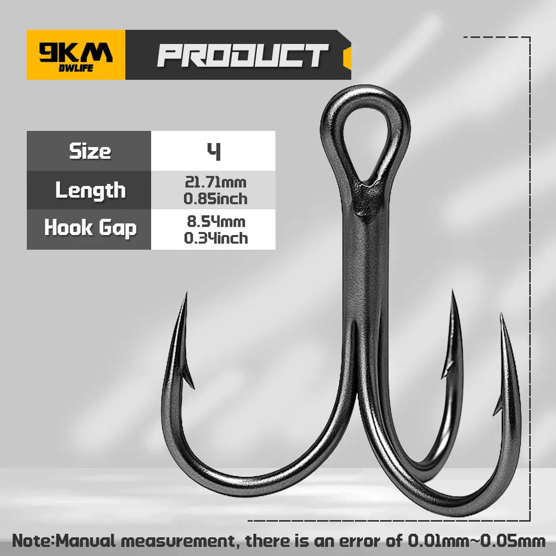 9KM 10Pcs Fishing Treble Hooks 3X Triple Hook Sea Fishing