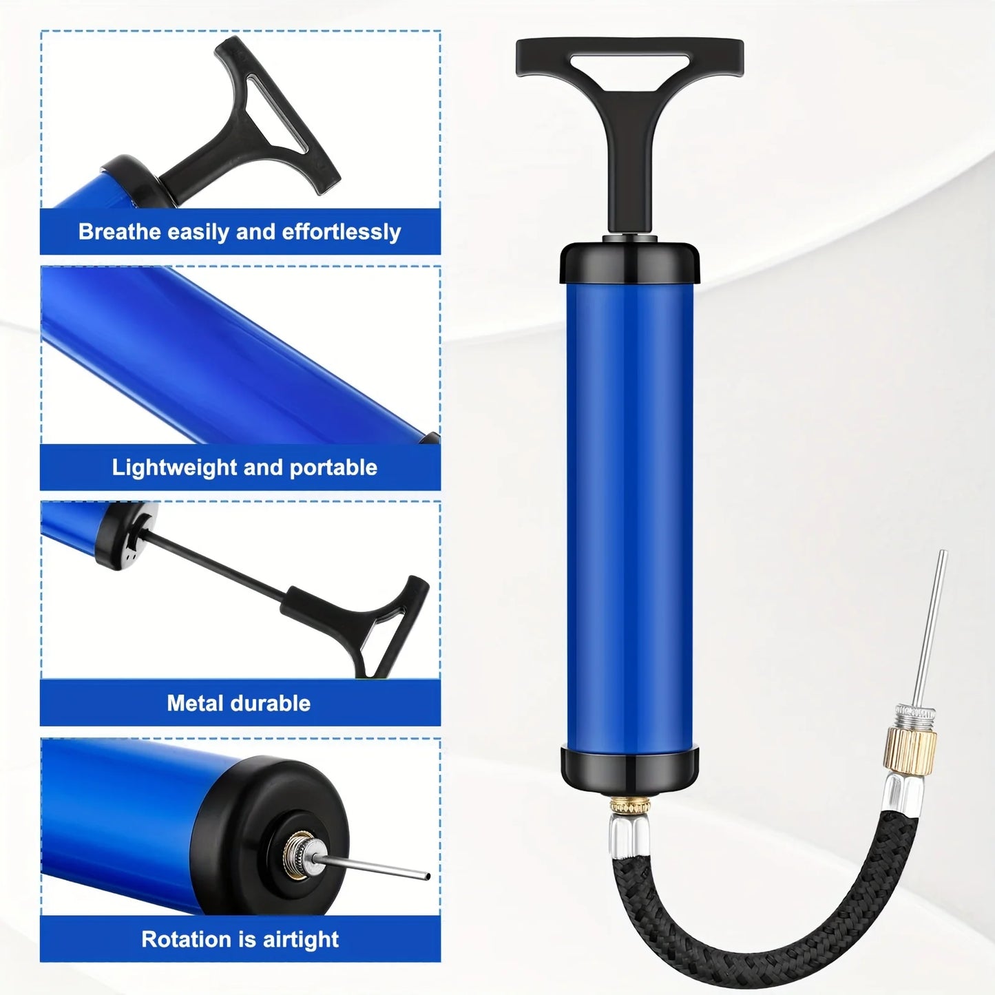 1 Pc Portable Multifunctional Ball Pump With Needle And Nozzle, Ball Inflator