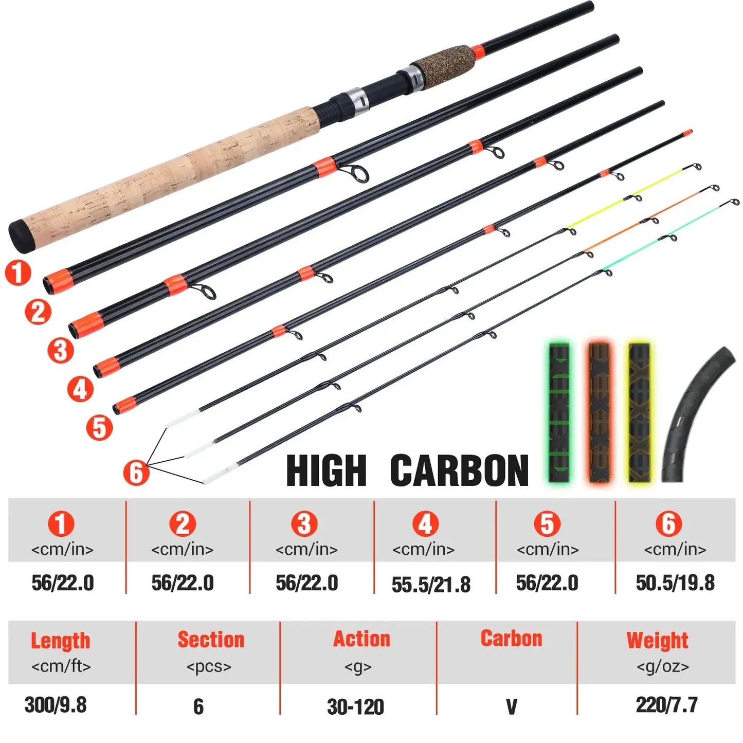 Sougayilang Feeder Fishing Rod Lengthened Handle6 Sections