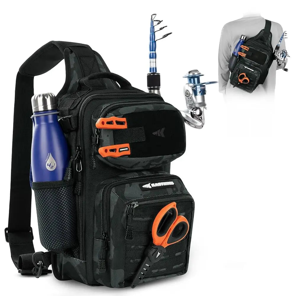 Tactical Fashion Fishing Sling Tackle Bag Lightweight Fishing Backpack
