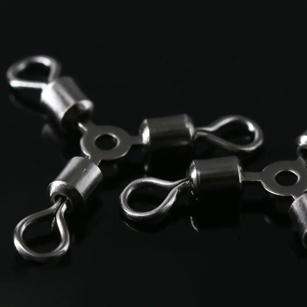 20Pcs/Lot Durable Stainless Steel Fishing Rolling Swivels Connector 3 Way Solid Rings