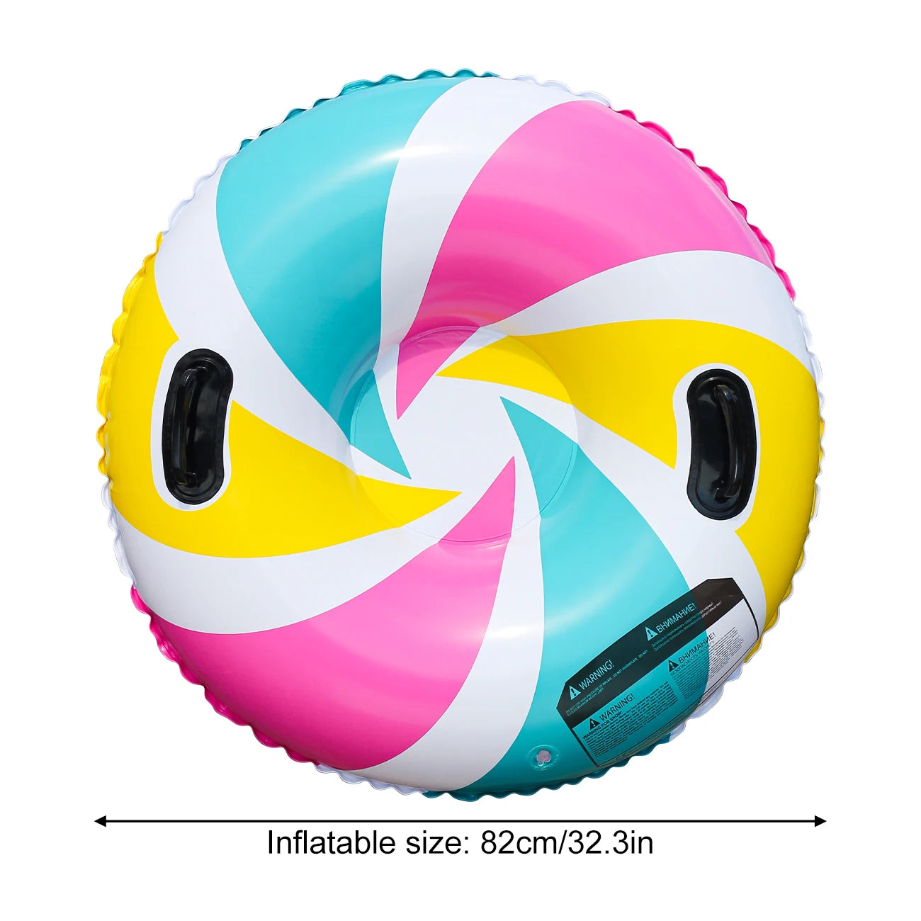 1PC Inflatable Big Snow Sled for Kids and Adults, Thickened Heavy Duty Hard Bottom Sleds Snow with Handles