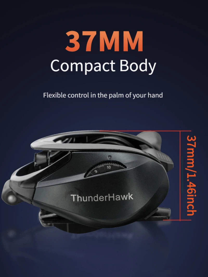 ThunderHawk Baitcasting Reel 7.0:1 Gear Ratio 4.5kg Max Drag Saltwater