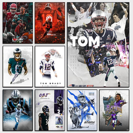 American Football NFL Star Players  So on Sports Super Bowl Poster