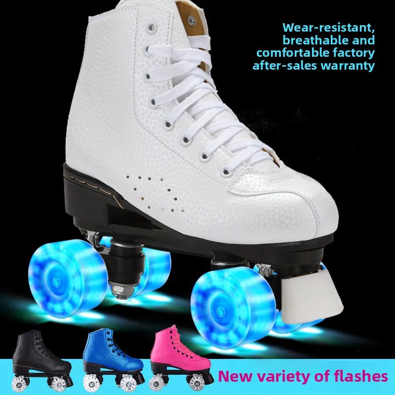 New Double Row Roller Skates Four-Wheel  Inline Skates for Men, Women, Adults, and Children
